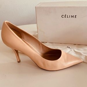 Celine Leather Nude 9cm Heel Pumps - EU 41